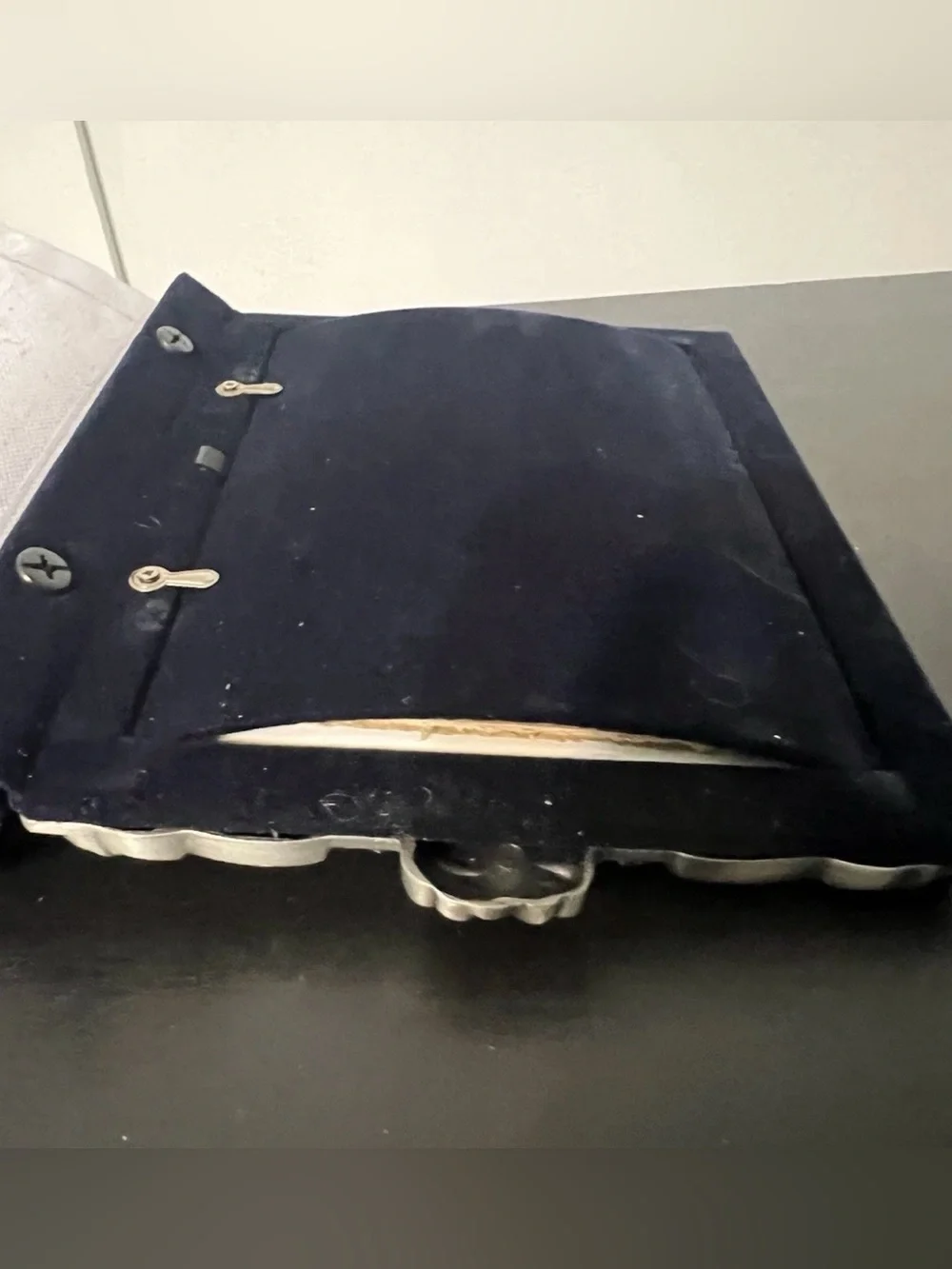 Wedding Photo Album Pewter Frame 80 Photos 4x6 Bells Roses Velvet Cover 90s Read